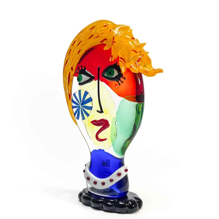 Murano glass Woman Head Tribute to Picasso Vetreria Badioli Earrings