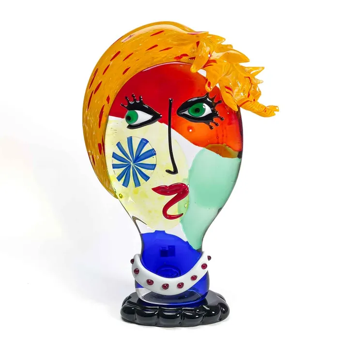 Murano glass Woman Head Tribute to Picasso Vetreria Badioli Earrings