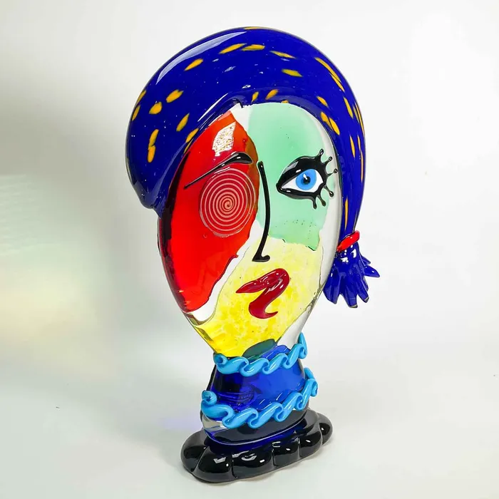Murano glass Woman Head Tribute to Picasso Vetreria Badioli Earrings