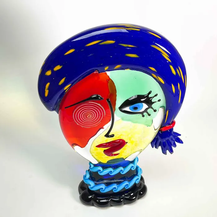 Murano glass Woman Head Tribute to Picasso Vetreria Badioli Earrings