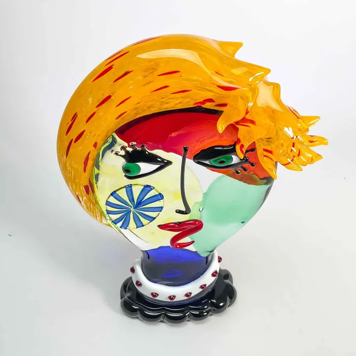 Murano glass Woman Head Tribute to Picasso Vetreria Badioli Earrings