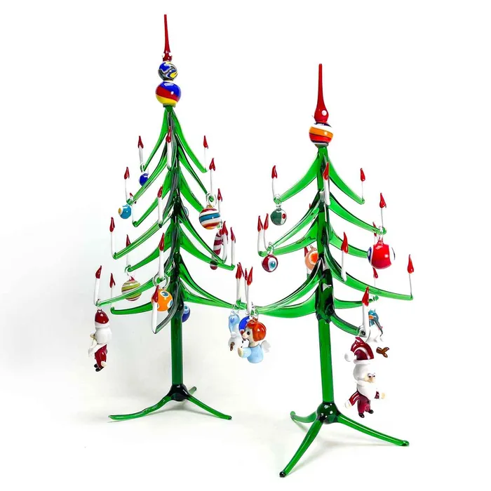 MuranoVItrum Murano Glass Christmas Tree Necklaces