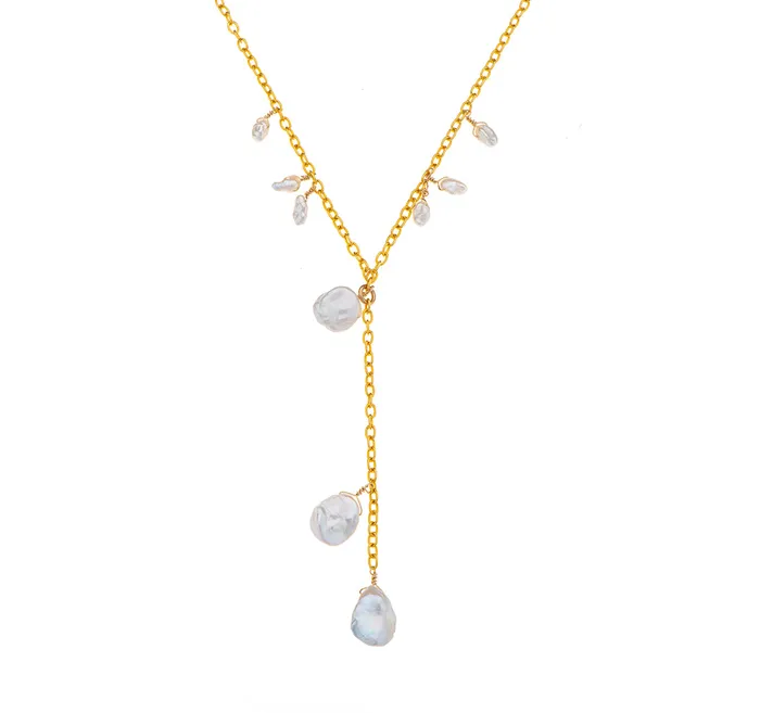 Nava Zahavi Necklaces Nava Zahavi Vermeil Kashi Pearl Tie Necklace