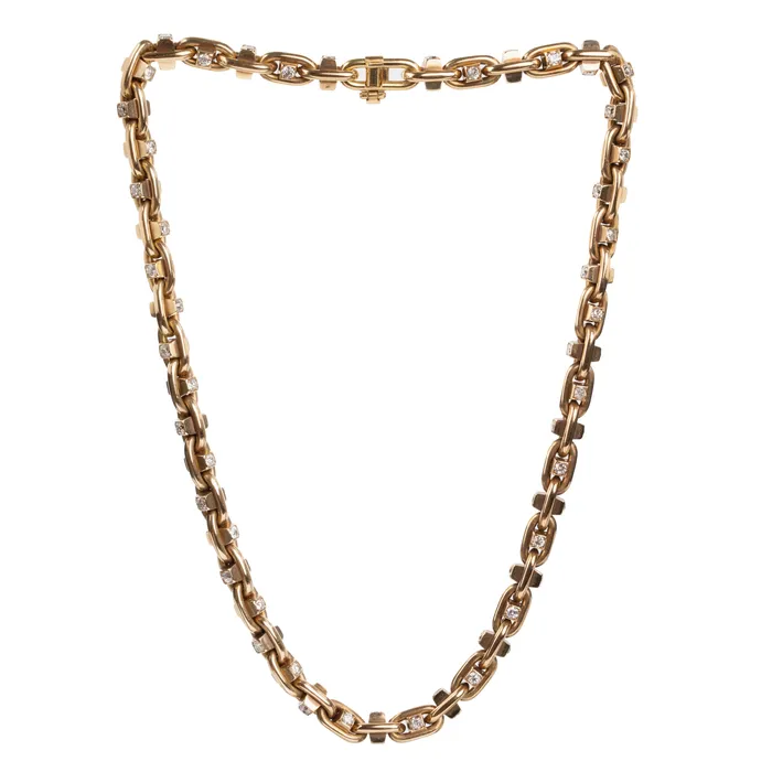 Necklaces Bell Bird Old Gold Hobnail Diamond Chain Necklace Bell Bird In House Necklaces Bell Bird Old Gold Hobnail Diamond Chain Necklace Bell Bird In House