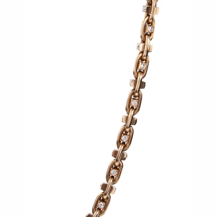 Necklaces Bell Bird Old Gold Hobnail Diamond Chain Necklace Bell Bird In House