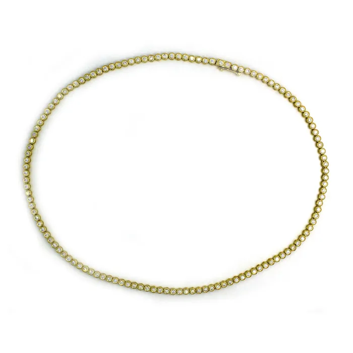 Necklaces Bezel Set Yellow Diamond Tennis Necklace Sethi Couture