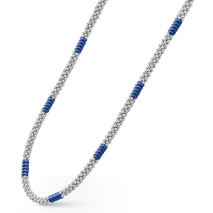 Necklaces Blue Caviar Silver Station Ceramic Beaded Necklace 3mm LAGOS