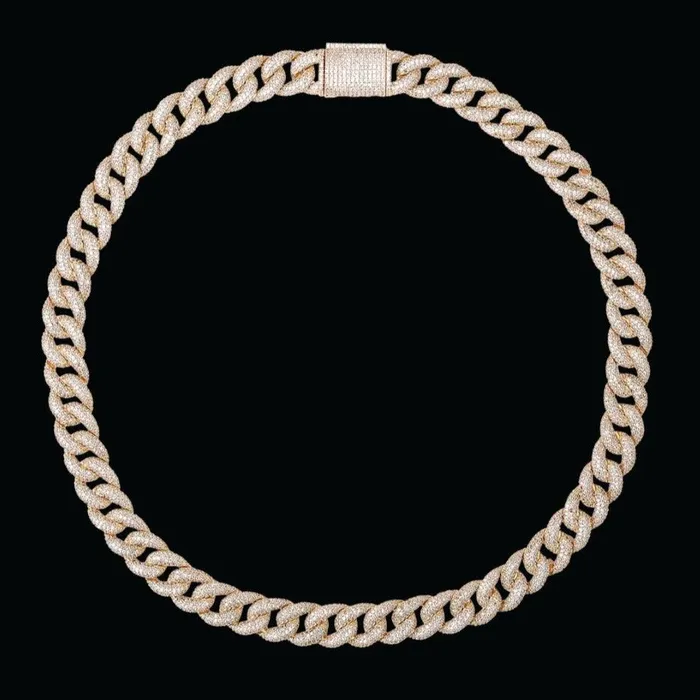 Necklaces CUBAN LINK 15MM Miami Drip Cuban Link Iced Out Diamond Necklace Chain