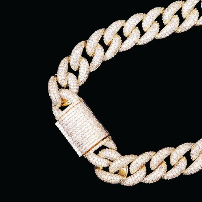 Necklaces CUBAN LINK 15MM Miami Drip Cuban Link Iced Out Diamond Necklace Chain