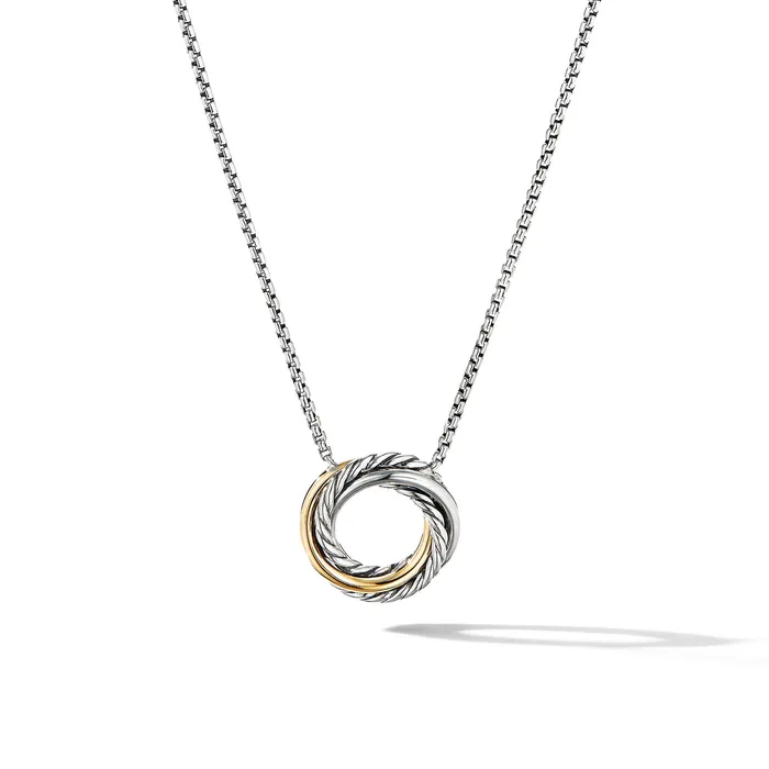 Necklaces David Yurman Crossover Pendant Necklace in Sterling Silver with 18K Yellow Gold 145mm Necklaces David Yurman Crossover Pendant Necklace in Sterling Silver with 18K Yellow Gold 145mm