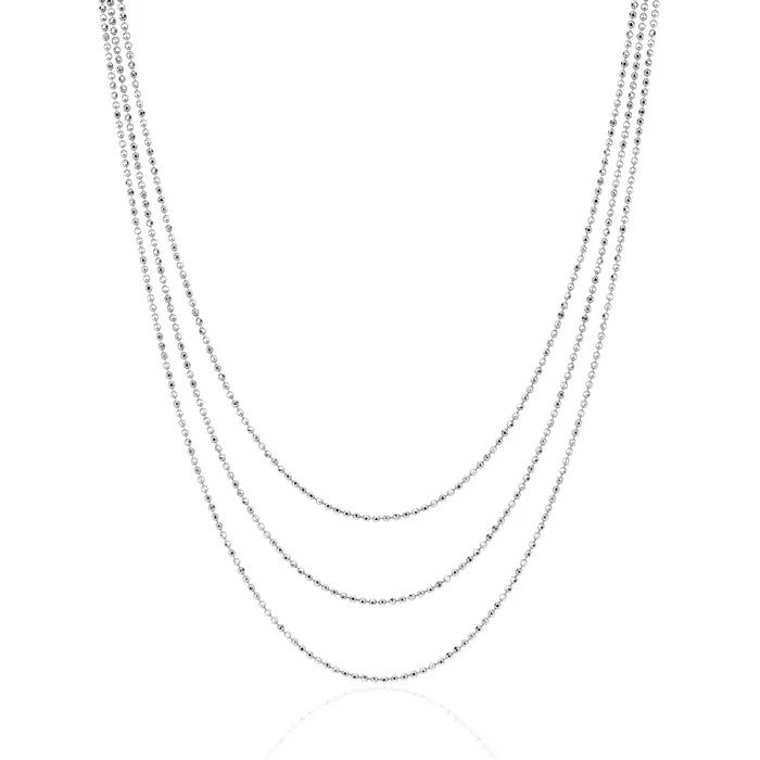 Necklaces EF COLLECTION Three Strand Ball Chain Necklace