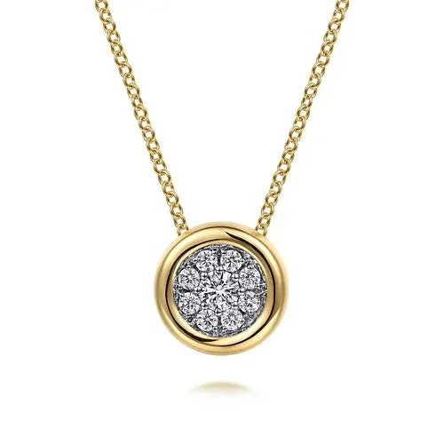 Necklaces GABRIEL CO 14K WhiteYellow Gold Diamond Cluster Pendant Necklace Necklaces GABRIEL CO 14K WhiteYellow Gold Diamond Cluster Pendant Necklace