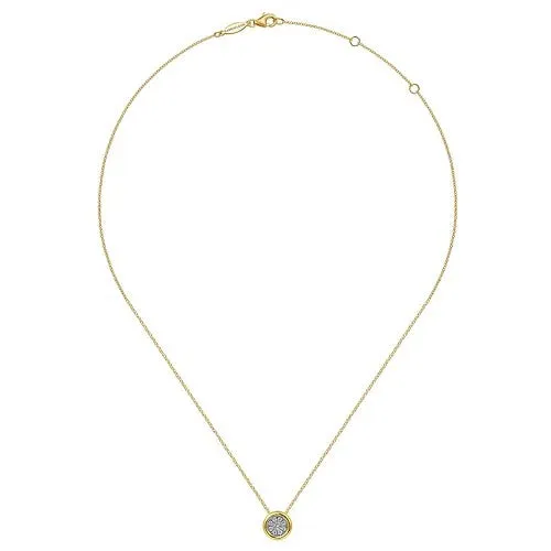 Necklaces GABRIEL CO 14K WhiteYellow Gold Diamond Cluster Pendant Necklace