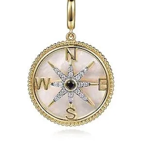 Necklaces GABRIEL CO 14K Yellow Gold Diamond Blue Sapphire Compass Medallion Pendant Necklaces GABRIEL CO 14K Yellow Gold Diamond Blue Sapphire Compass Medallion Pendant
