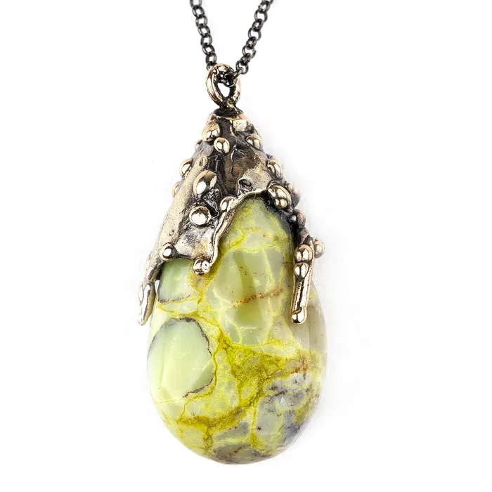 Necklaces Giardinoblu Green Opal Pistachio Necklace One of a Kind