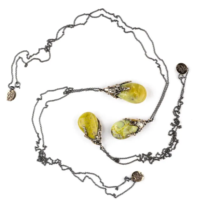 Necklaces Giardinoblu Green Opal Pistachio Necklace One of a Kind