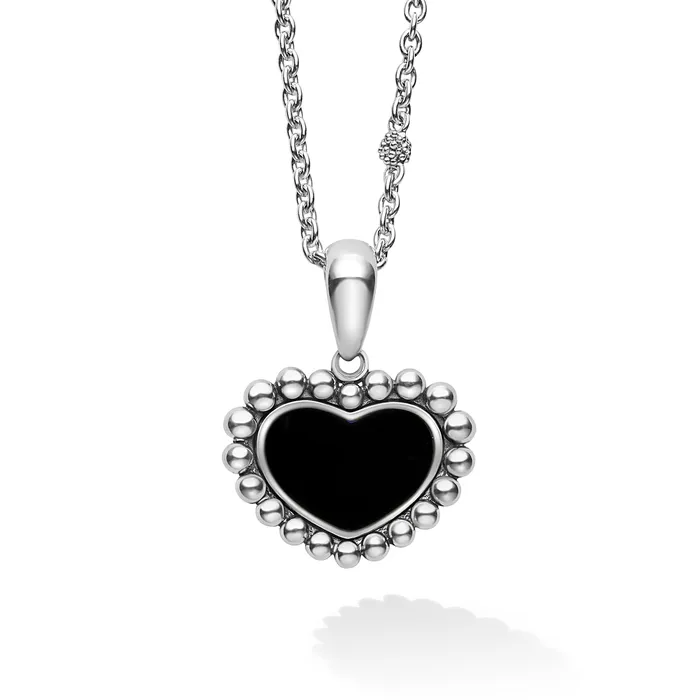 Necklaces LAGOS Maya Onyx Heart Necklace
