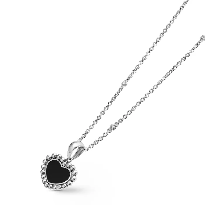 Necklaces LAGOS Maya Onyx Heart Necklace