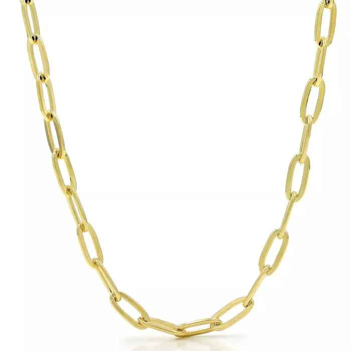 Necklaces Medium 14K Gold Cushion Link Necklace NicoleHD Jewelry