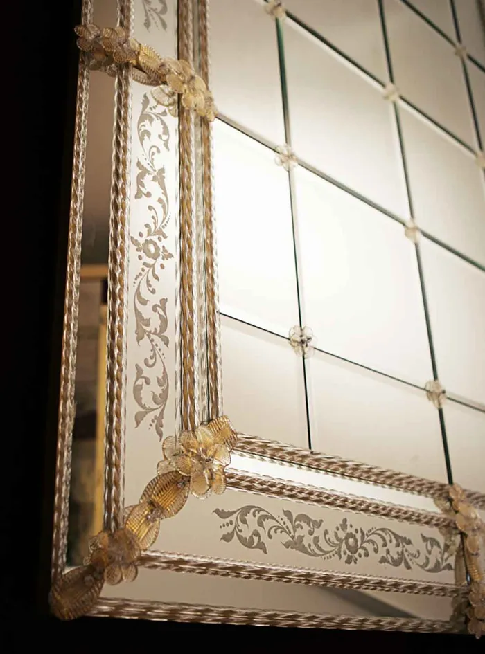 Necklaces MuranoVItrum Home Decor Crystal and Gold Mirror 600 Line CASANOVA Art 0400