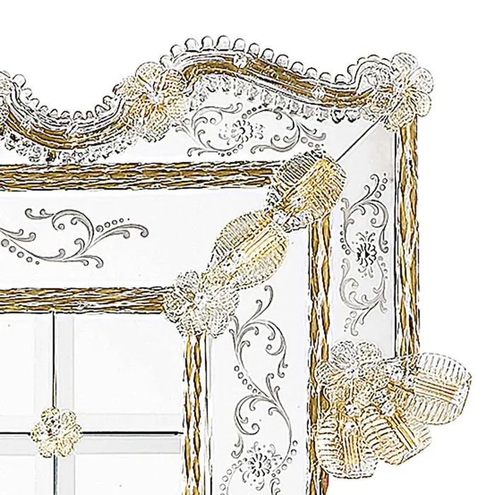 Necklaces MuranoVItrum Home Decor Crystal and Gold Mirror 600 Line CASANOVA Art 0400