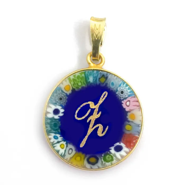 Necklaces Murrina glass pendant with initial MuranoVItrum