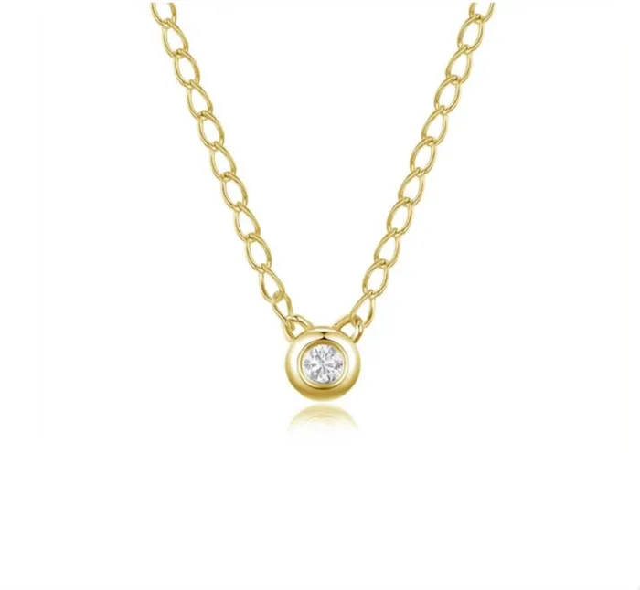 Necklaces NicoleHD Jewelry Bezel Set Solitaire Necklace
