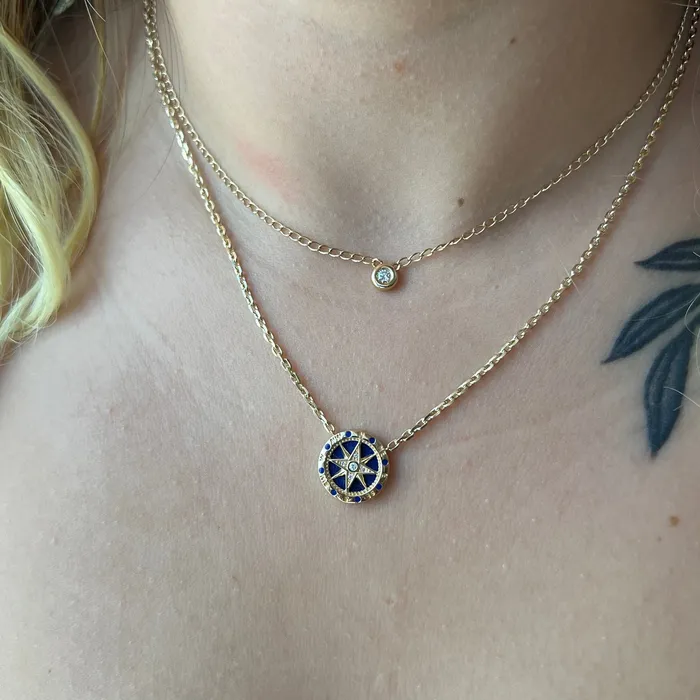 Necklaces NicoleHD Jewelry Bezel Set Solitaire Necklace