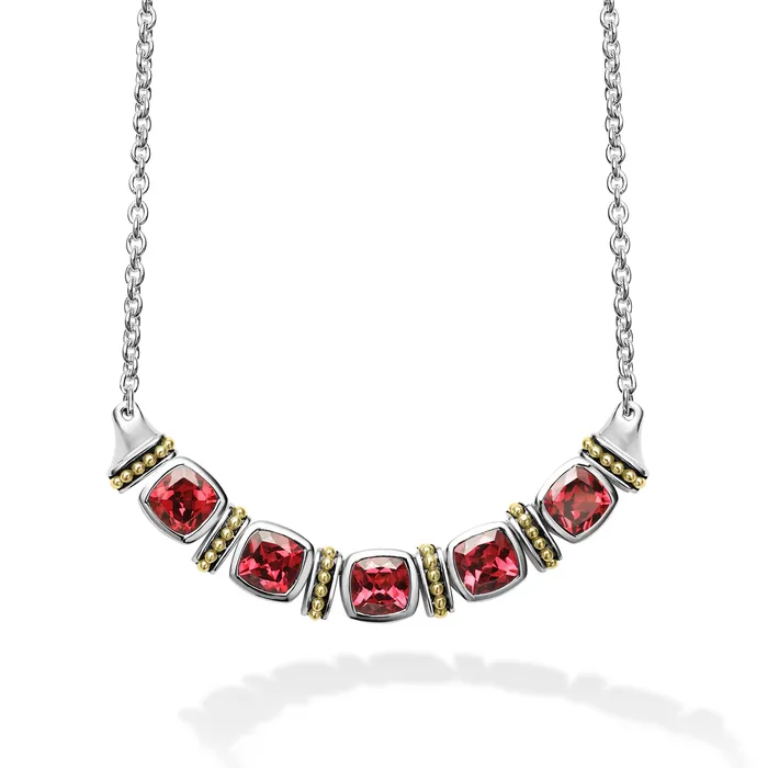 Necklaces Rittenhouse Rhodolite Garnet Five Station Necklace LAGOS