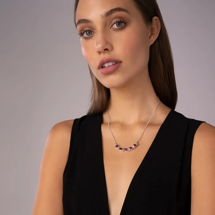 Necklaces Rittenhouse Rhodolite Garnet Five Station Necklace LAGOS