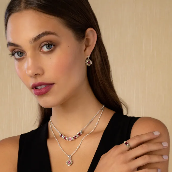 Necklaces Rittenhouse Rhodolite Garnet Five Station Necklace LAGOS