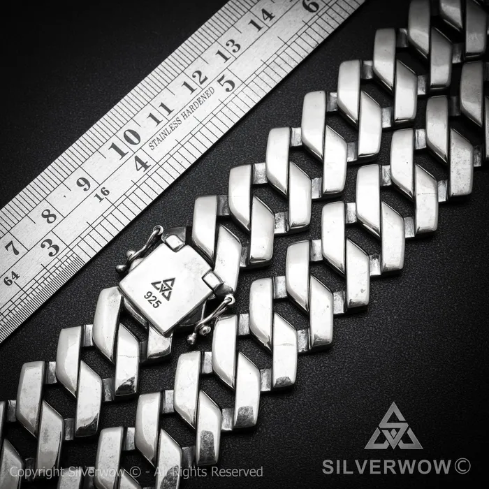Necklaces silverwow Zig Zag Curb Necklace 15mm Wide