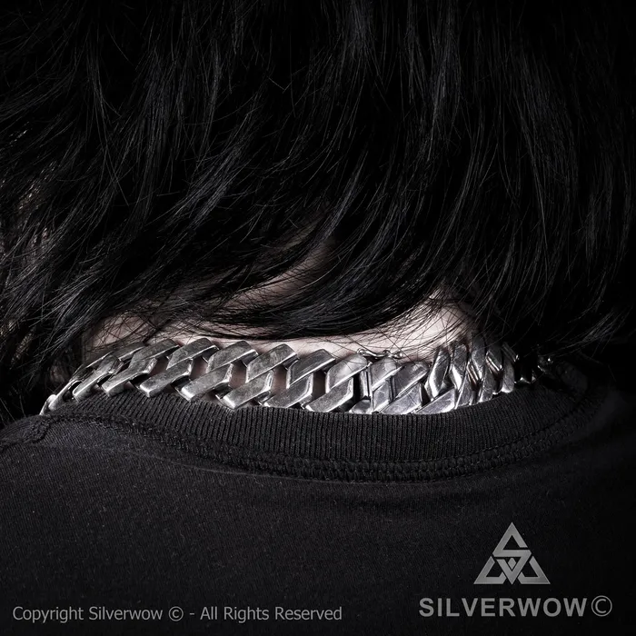 Necklaces silverwow Zig Zag Curb Necklace 15mm Wide