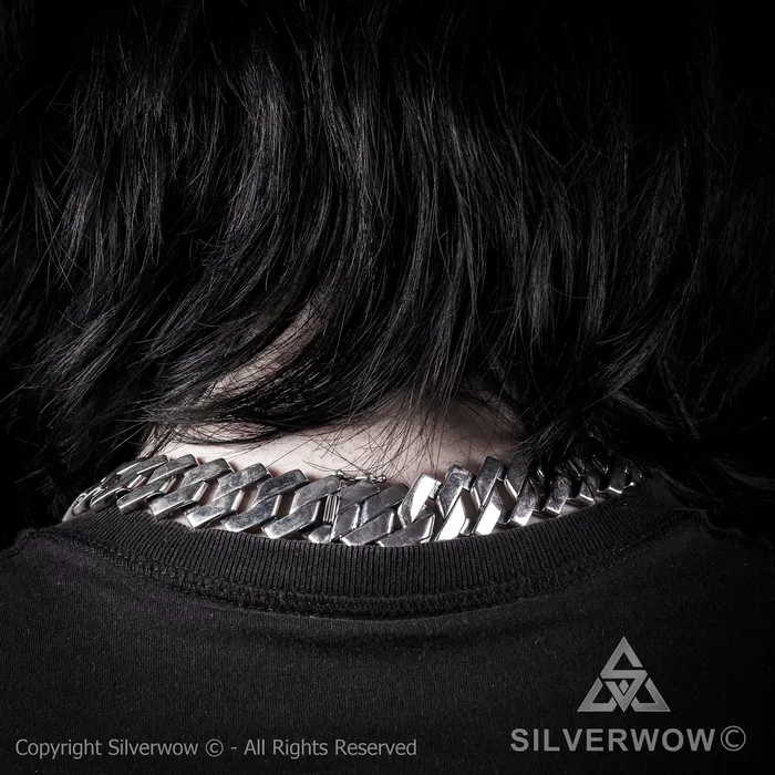 Necklaces silverwow Zig Zag Curb Necklace 15mm Wide