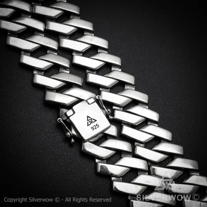Necklaces silverwow Zig Zag Curb Necklace 15mm Wide