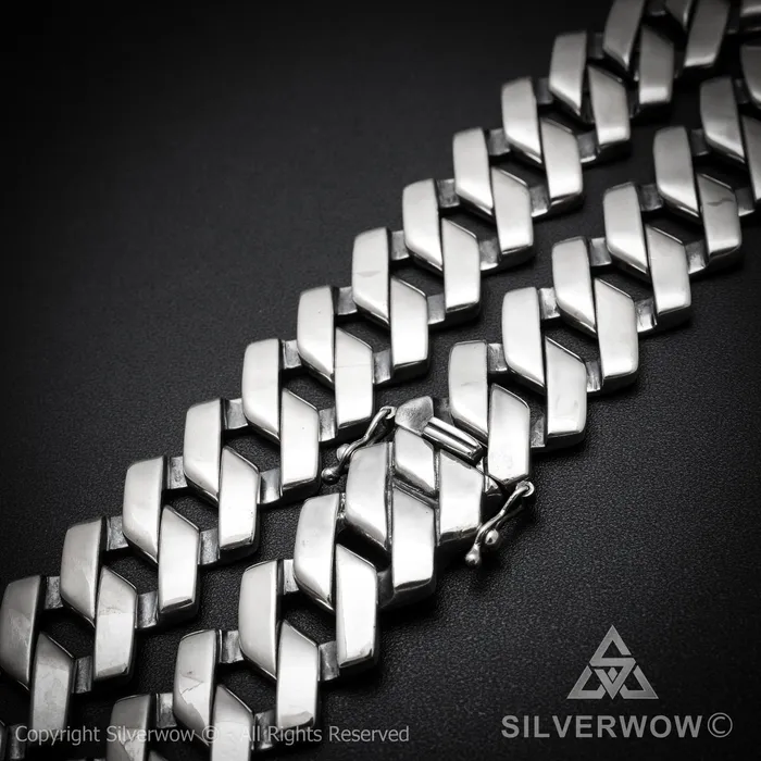 Necklaces silverwow Zig Zag Curb Necklace 15mm Wide