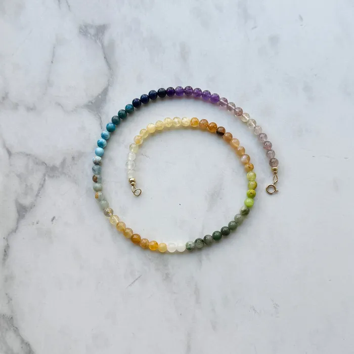 Necklaces Stone Cache Stone Cache Gemstone Necklace Mini Jewel Tone Ombr