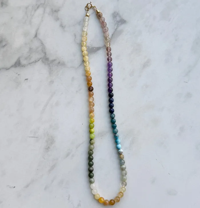 Necklaces Stone Cache Stone Cache Gemstone Necklace Mini Jewel Tone Ombr