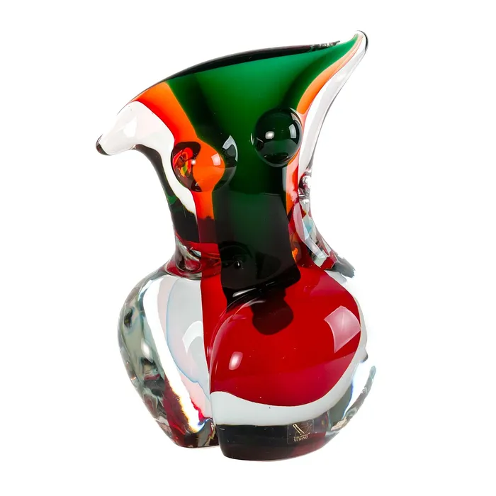 Necklaces Torso Sbruffi Red and Green Murano Glass Don Romano