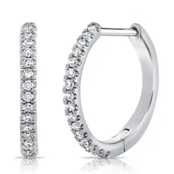 NicoleHD Jewelry Earrings 18k Gold 14mm Diamond Huggie Earring