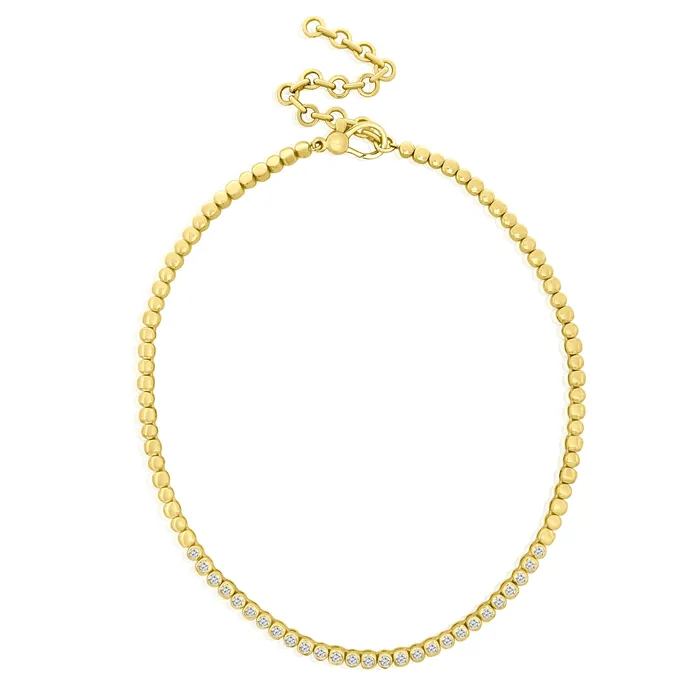 NicoleHD Jewelry Necklaces Bezel Set Diamond And Gold Choker Necklace