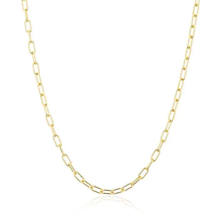 NicoleHD Jewelry Small 14k Gold Paper Clip Chain Necklace Necklaces