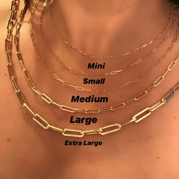 NicoleHD Jewelry Small 14k Gold Paper Clip Chain Necklace Necklaces