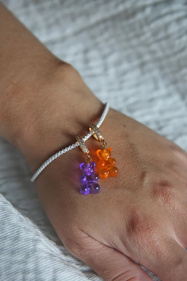 Nostalgia bear Pave Connector Plum Crystal Haze Jewelry Rings