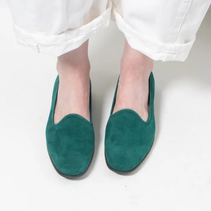 Pantanetti Suede Tuxedo Slippers emerald on sale warehouse closeout Earrings
