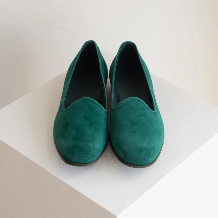 Pantanetti Suede Tuxedo Slippers emerald on sale warehouse closeout Earrings