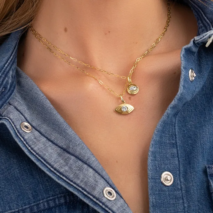 Phillips House Necklaces Round Diamond Evil Eye Layered Necklace