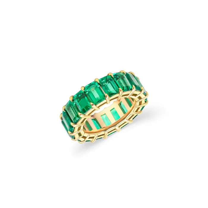 Polachecks Collection Emerald Cut Eternity Band Rings