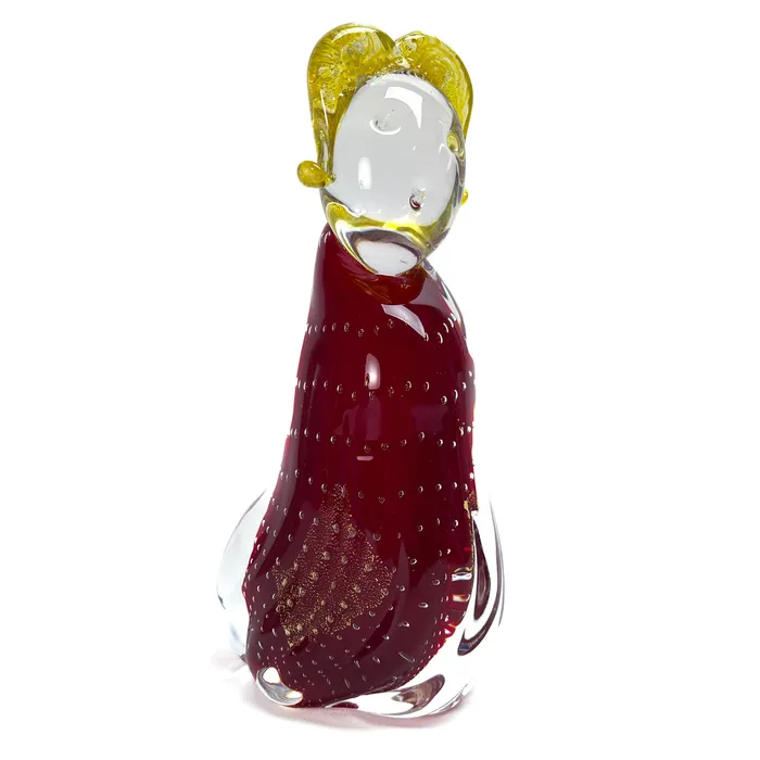 Poldo Figurine Red and Gold Blue and Gold MuranoVItrum Rings