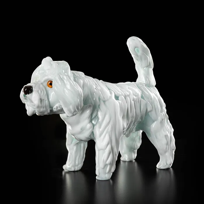 Poodle dog Murano Glass Arte di Murano Earrings
